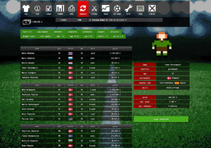 retro football manager pixelart