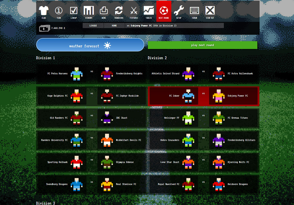 Next round - Retro football manager Santa Monica FC Online