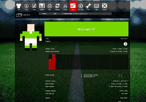 retro football manager pixelart