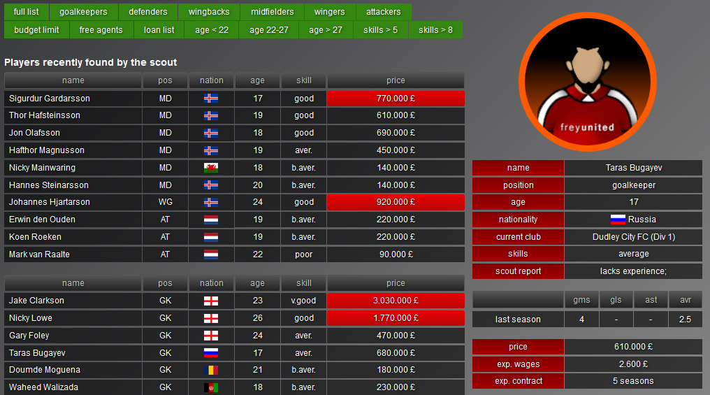 SMFC online football manager