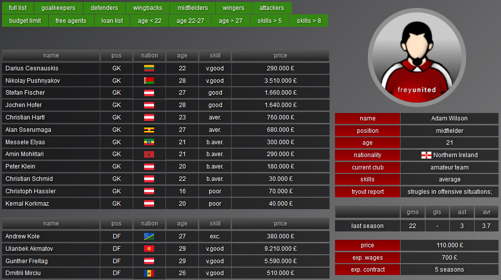 SMFC online soccer manager